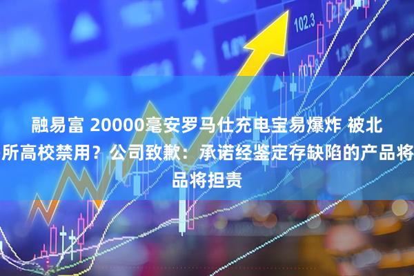 融易富 20000毫安罗马仕充电宝易爆炸 被北京多所高校禁用?公司致歉:承诺经鉴定存缺陷的产品将担责