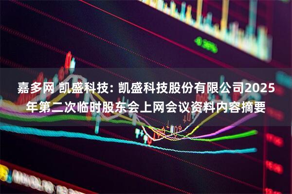 嘉多网 凯盛科技: 凯盛科技股份有限公司2025年第二次临时股东会上网会议资料内容摘要