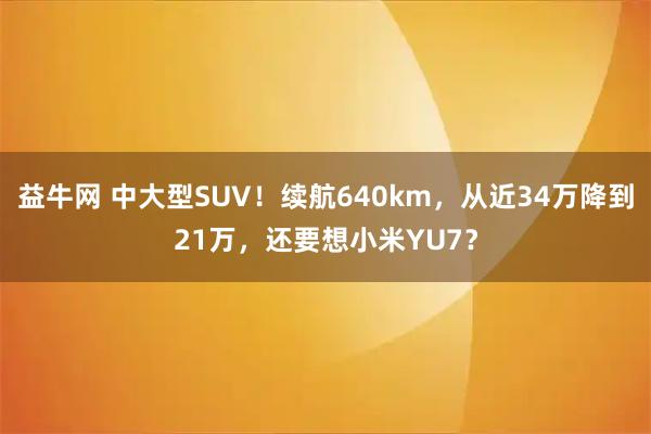 益牛网 中大型SUV!续航640km,从近34万降到21万,还要想小米YU7?